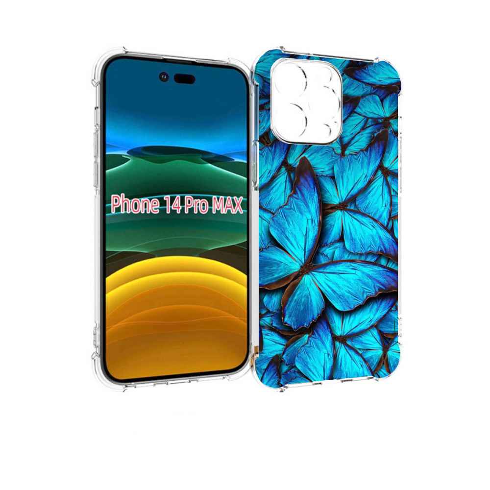 

Чехол MyPads бирюзовые бабочки для iPhone 14 Pro Max, Прозрачный, Tocco