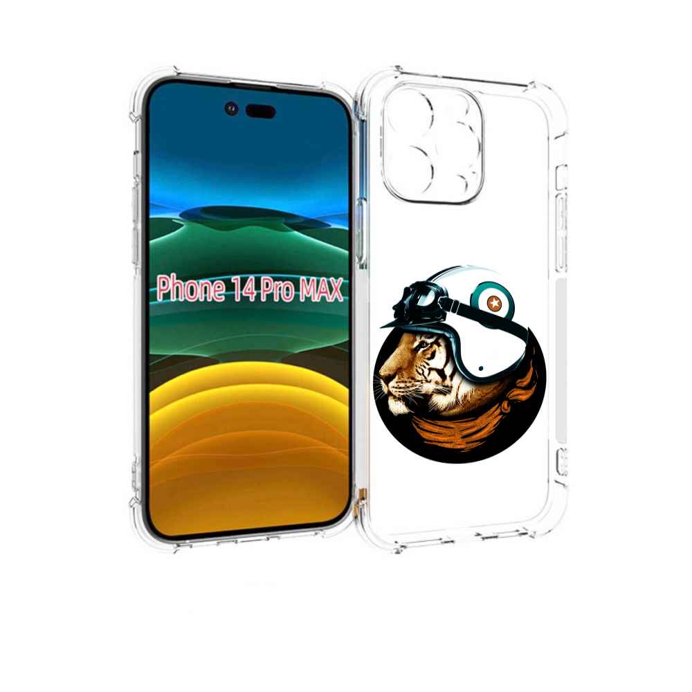 

Чехол MyPads Тигр в шлеме для iPhone 14 Pro Max, Прозрачный, Tocco