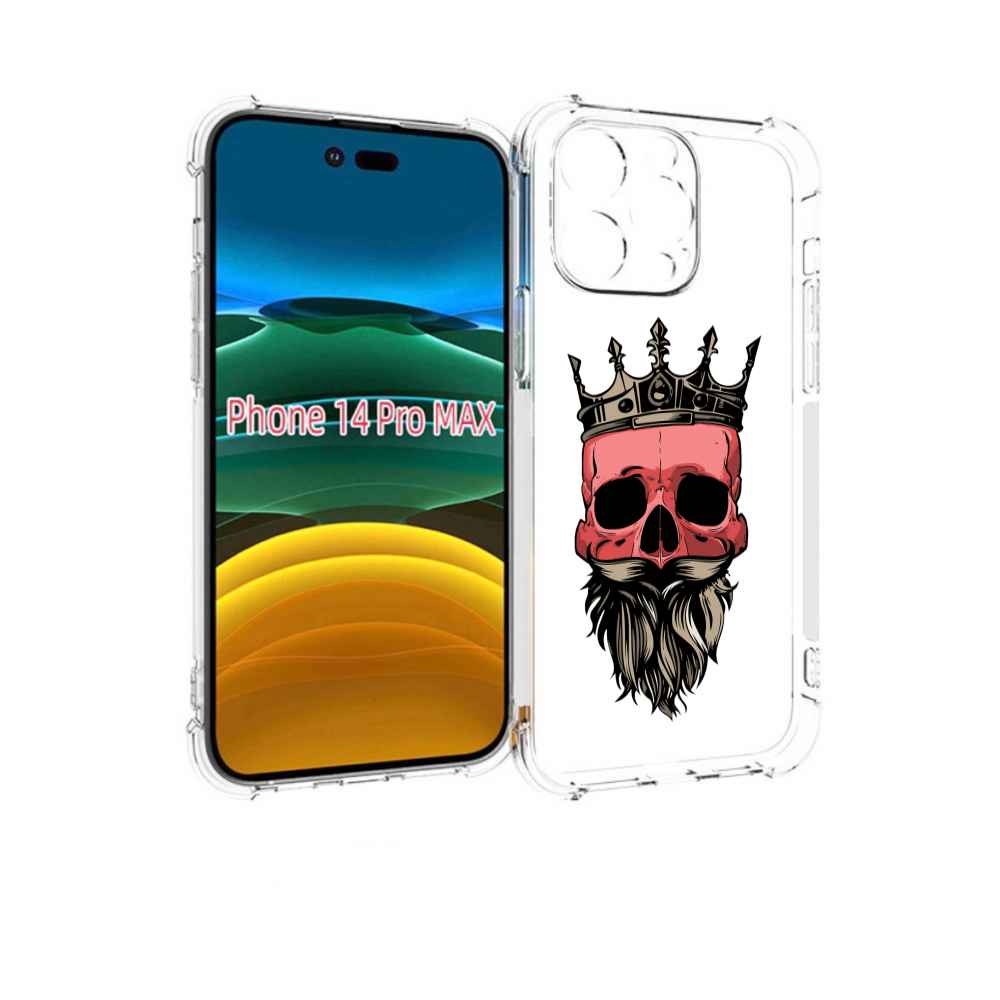 

Чехол MyPads бородатый красный череп мужской для iPhone 14 Pro Max, Прозрачный, Tocco