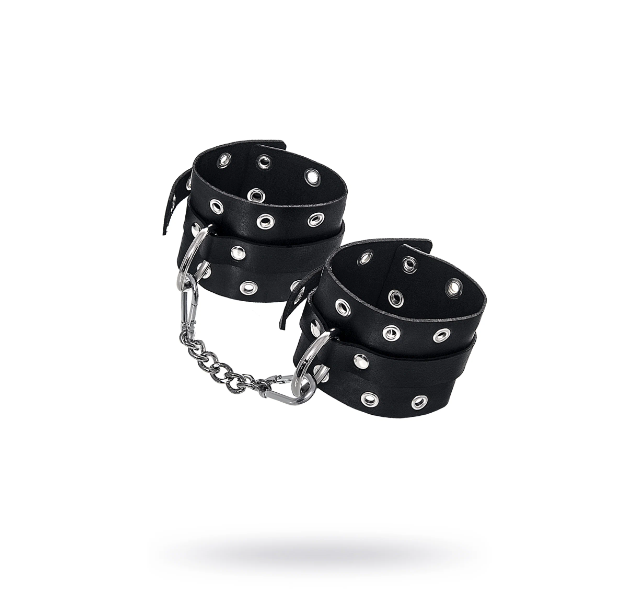 Наручники однослойные Pecado BDSM, с люверсами, натуральная кожа, черные