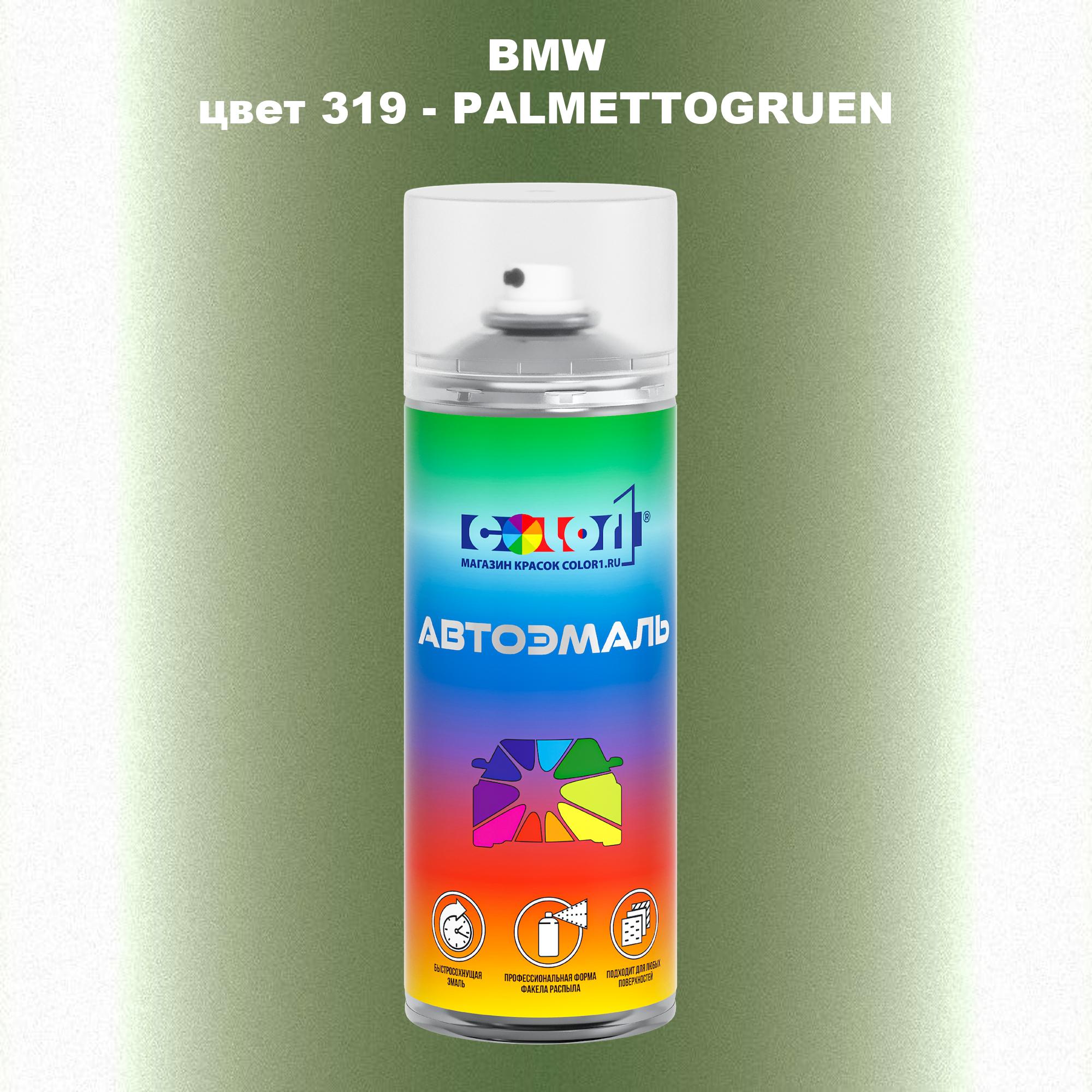 

Аэрозольная краска COLOR1 для BMW, цвет 319 - PALMETTOGRUEN, Прозрачный