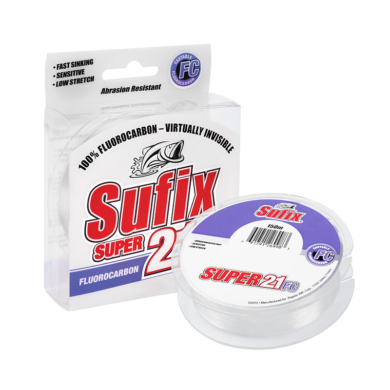 фото Леска флюрокарбоновая sufix super 21 fluorocarbon 0,16 мм, 150 м, 2,6 кг, clear