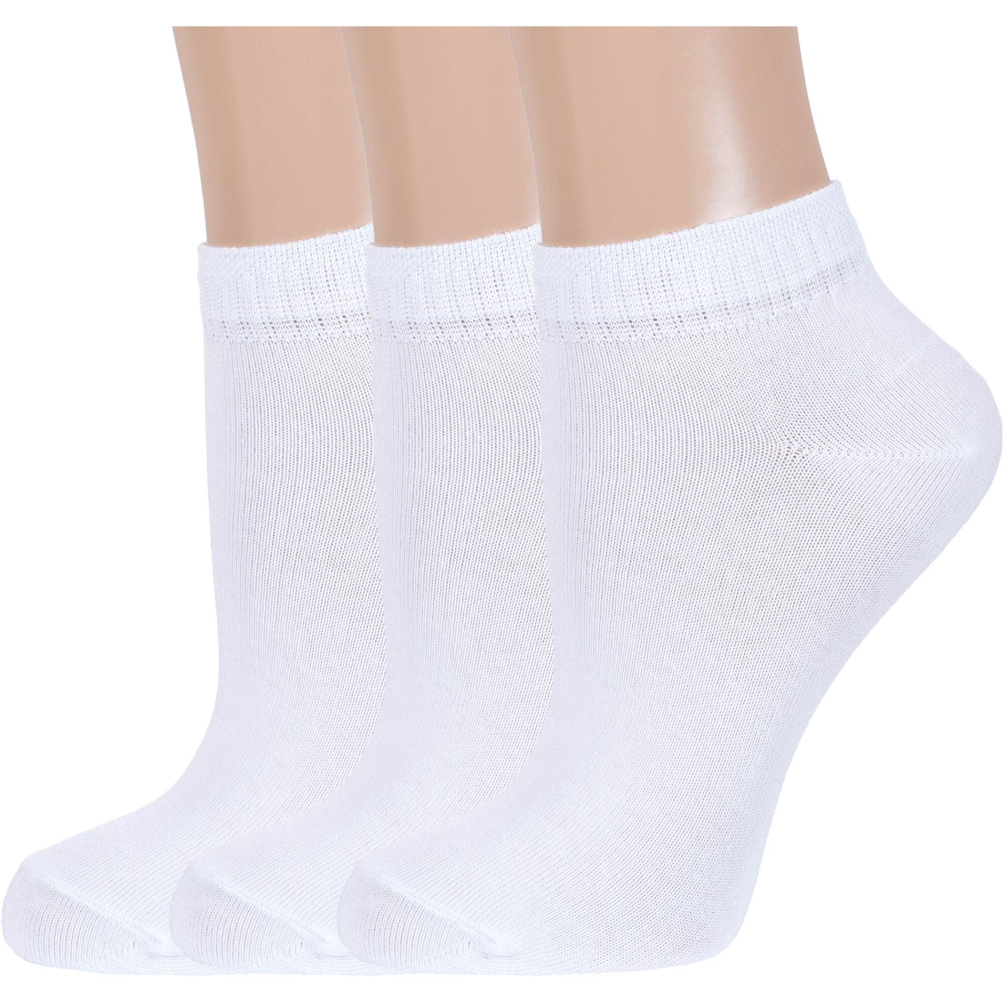 Комплект носков женских Борисоглебский трикотаж 3-6С72 белых 23-25, 3 пары