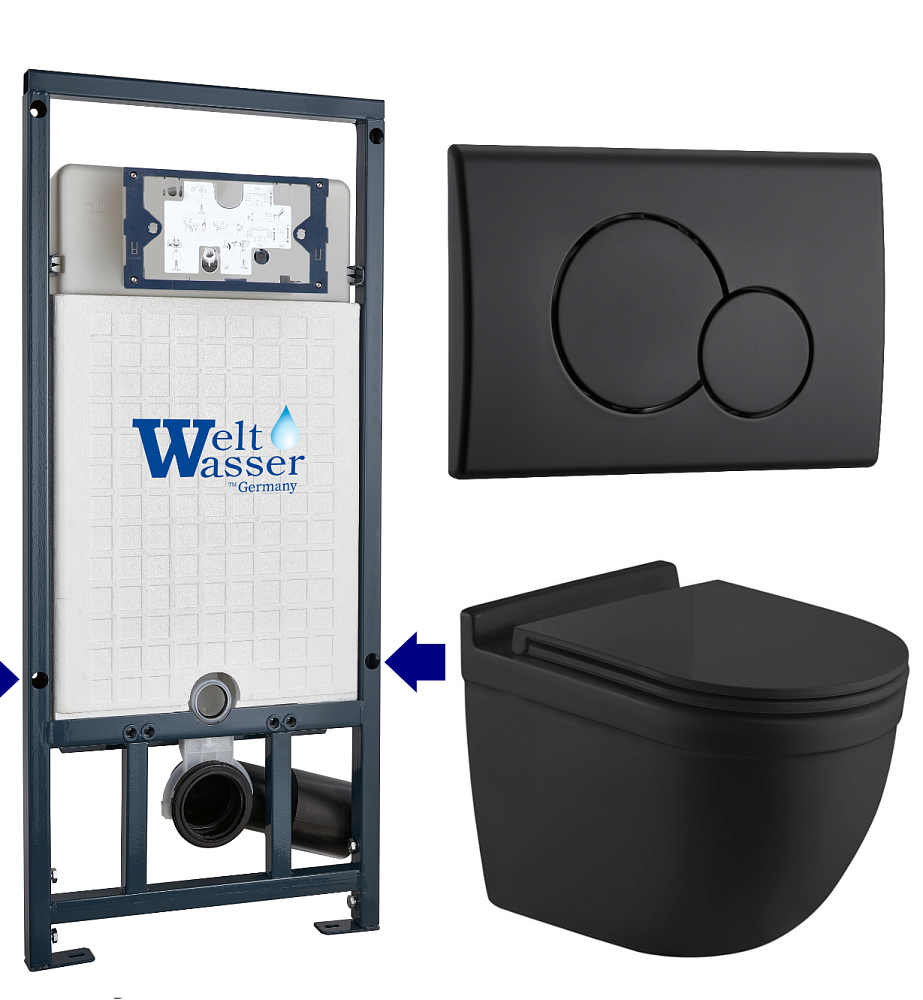 

Унитаз с инсталляцией WeltWasser MARBERG 507 + HEIMBACH 043 MT-BL + MAR 507 RD MT-BL