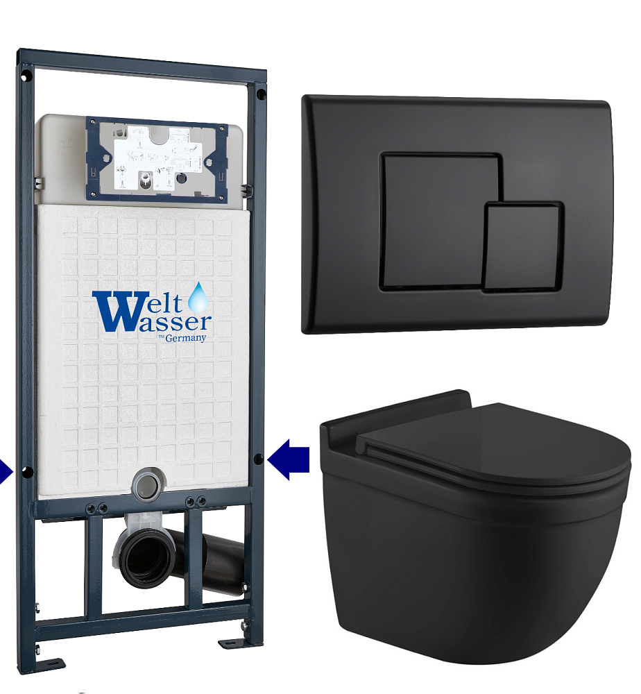

Унитаз с инсталляцией WeltWasser MARBERG 507 + HEIMBACH 043 MT-BL + MAR 507 SE MT-BL