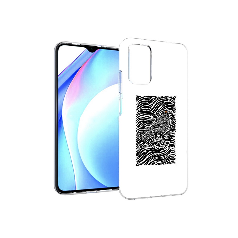 

Чехол MyPads Tocco для Xiaomi Redmi 9T ворон в абстракции (PT226951.281.272), Прозрачный, Tocco