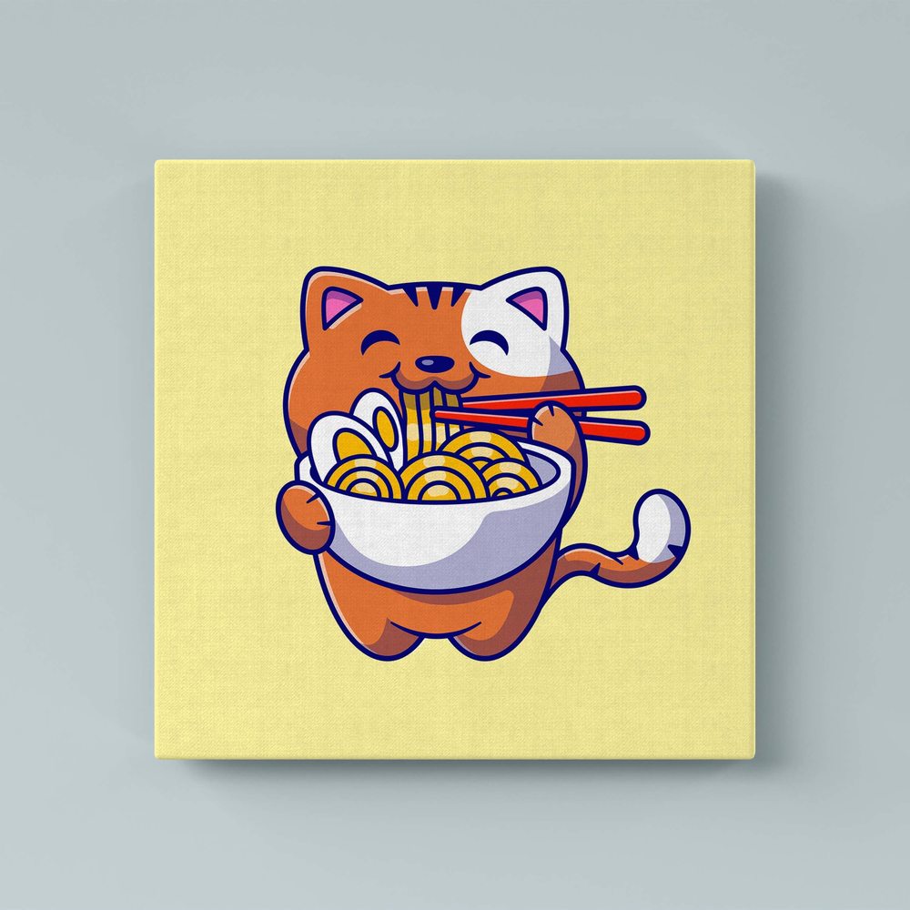 

Картина Red Panda Котик Ест Рамен - p5358940х60