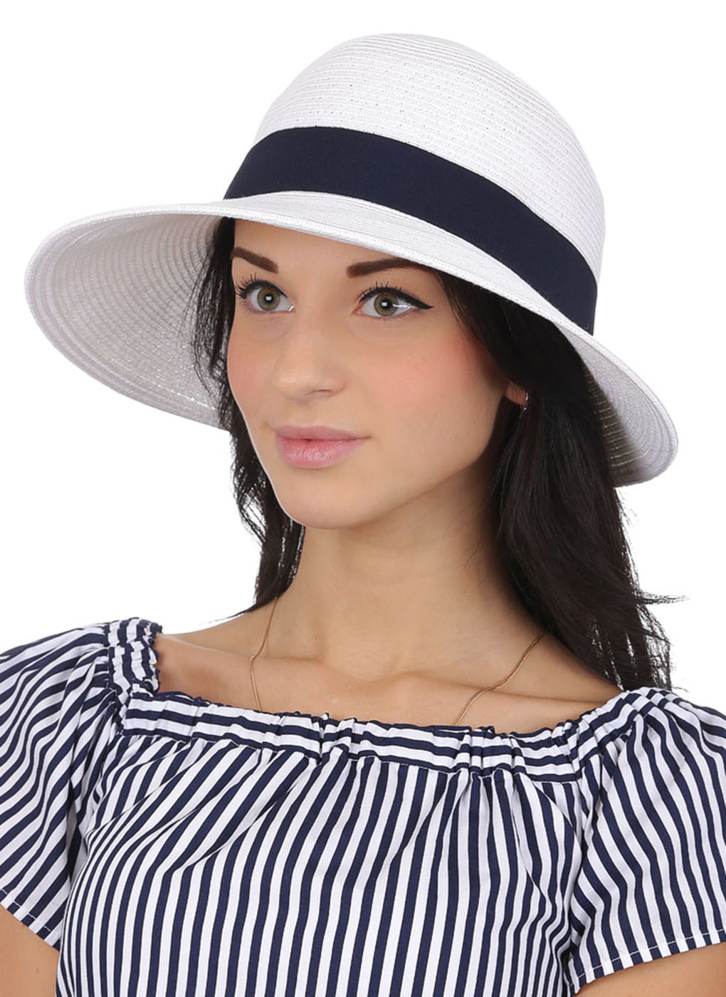 

Шляпа женская Каляев 32780 белая/синяя, One Size, 32780
