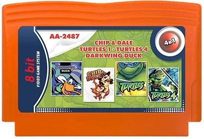 Картридж Сборник игр 4 в 1 AA-2487 TURTLES 1+4 / DARKWIN DUCK / CHIP and DALE 1 (8 bit)