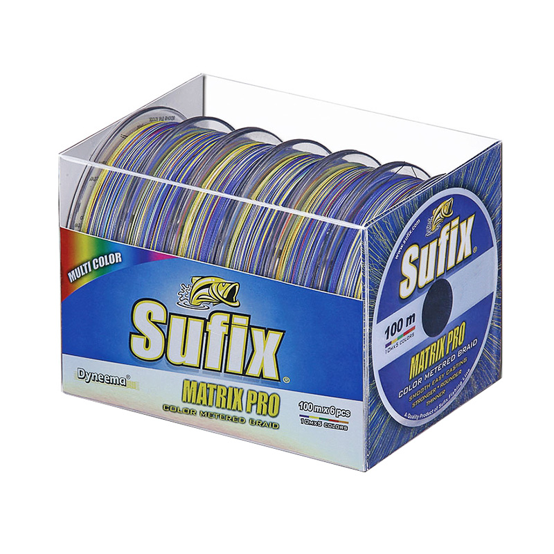Леска плетеная Sufix Matrix Pro x6 0,35 мм, 100 м, 36 кг, multicolor