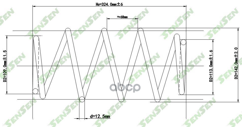 

Пружина Подвески Передней Opel Zafira 2.2 16v/2.0di/2.2dti 99-05> Sensen арт. SCP10149