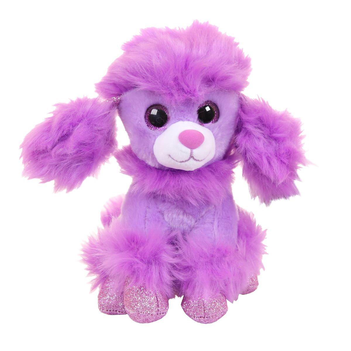 фото Мягкая игрушка собачка карамелька, фиолетовая 14 см junfa toys ltd.