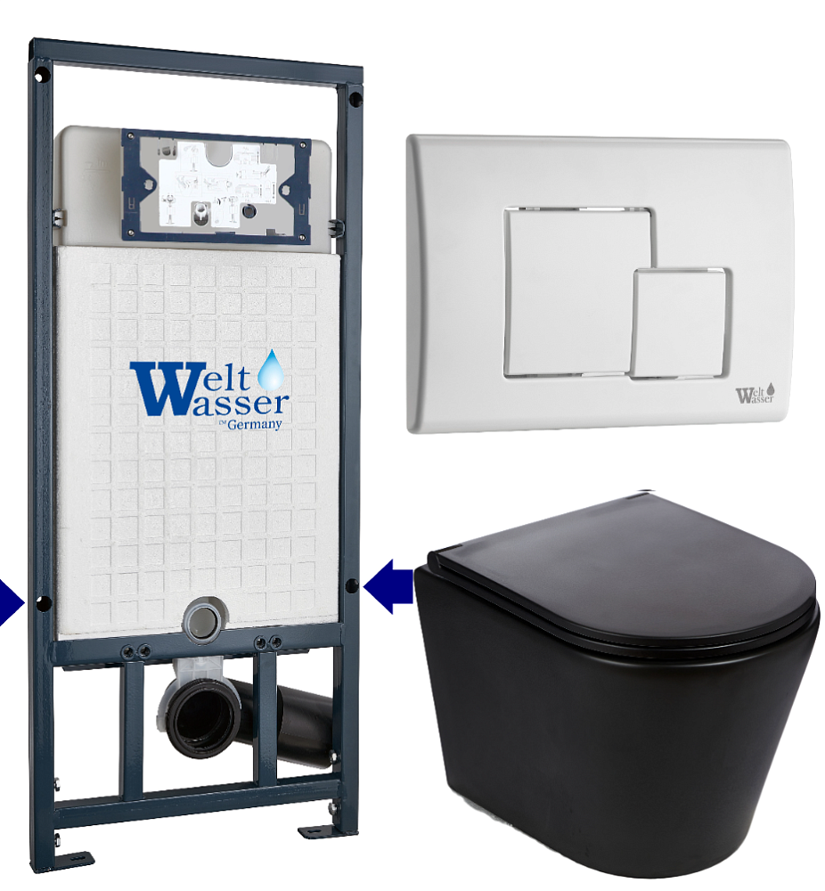 

Унитаз с инсталляцией WeltWasser MARBERG 507 + SALZBACH 043 MT-BL + MAR 507 SE GL-WT