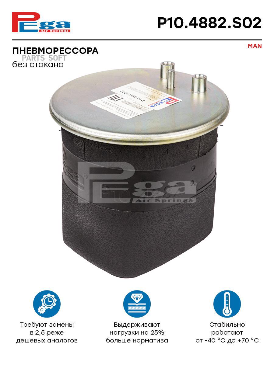

Пневморессора MAN TGA (без стакана) (1шп.М12+2штуц.М16х1.5 1отв.М18х2) PEGA P104882S02