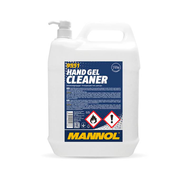 фото Гель для очистки рук mannol hand gel cleaner 9551 5 л