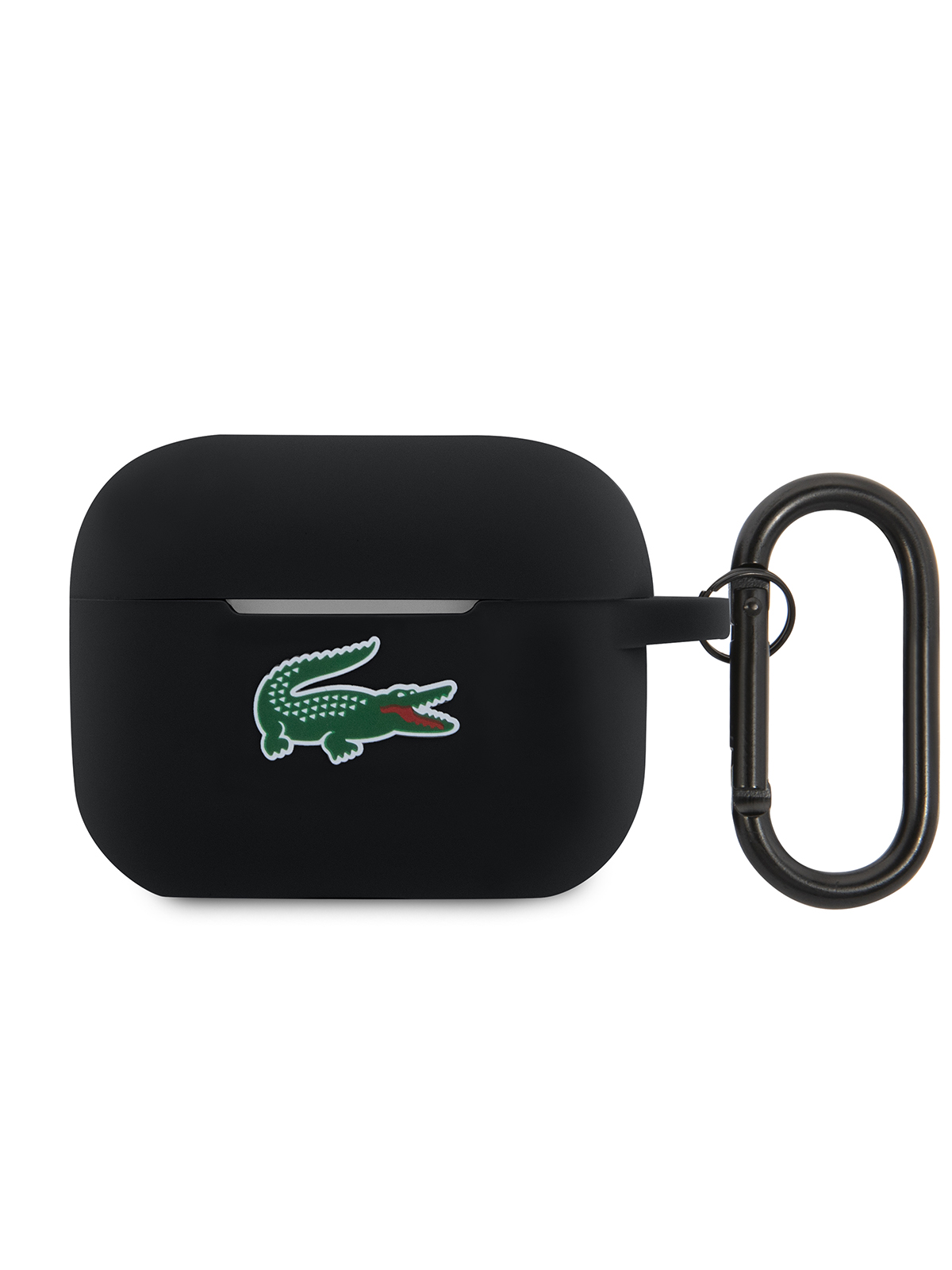 Чехол Lacoste для AirPods Pro 2 силиконовый с карабином, черный 600019500212