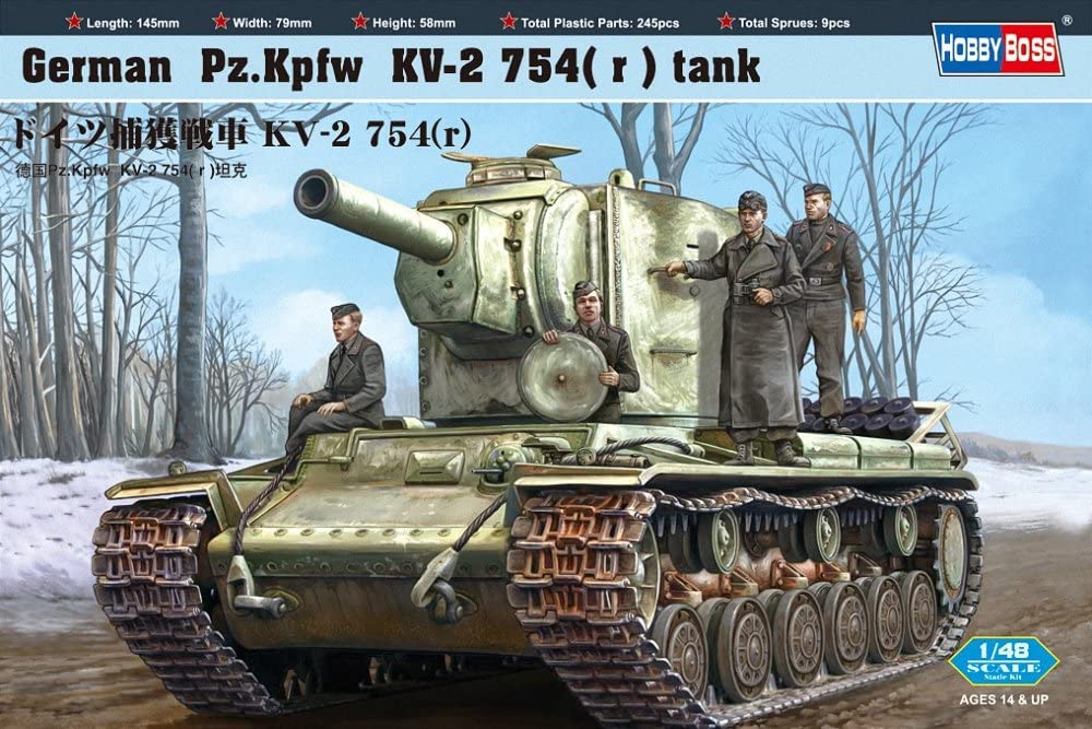 фото Сборная модель hobbyboss 1/48 german pz.kpfw kv-2 754(r) tank 84819