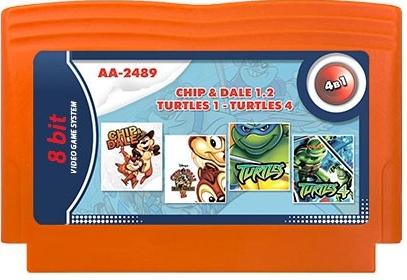 Картридж Сборник игр 4 в 1 AA-2489 TURTLES 1+4 / CHIP and DALE 1+2 (8 bit)