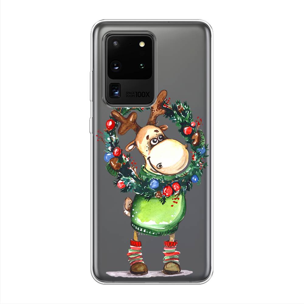 

Чехол на Samsung Galaxy S20 Ultra "Олень с новогодним венком", 29450-4