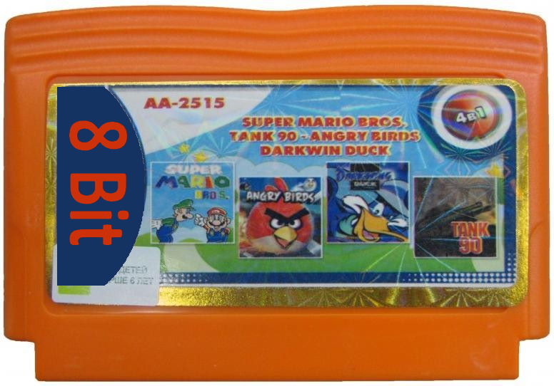 Сборник игр 4 в 1 AA-2515 ANGRY BIRDS / TANK 90 / DARKWIN DUCK / MARIO Bros. (8 bit)