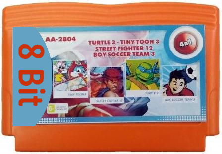 Сборник игр 4 в 1 AA-2804 TURTLES 3 /STREET FIGHTER 2/TINY TOON 3/BOY SOCCER TEAM 3(8 bit)