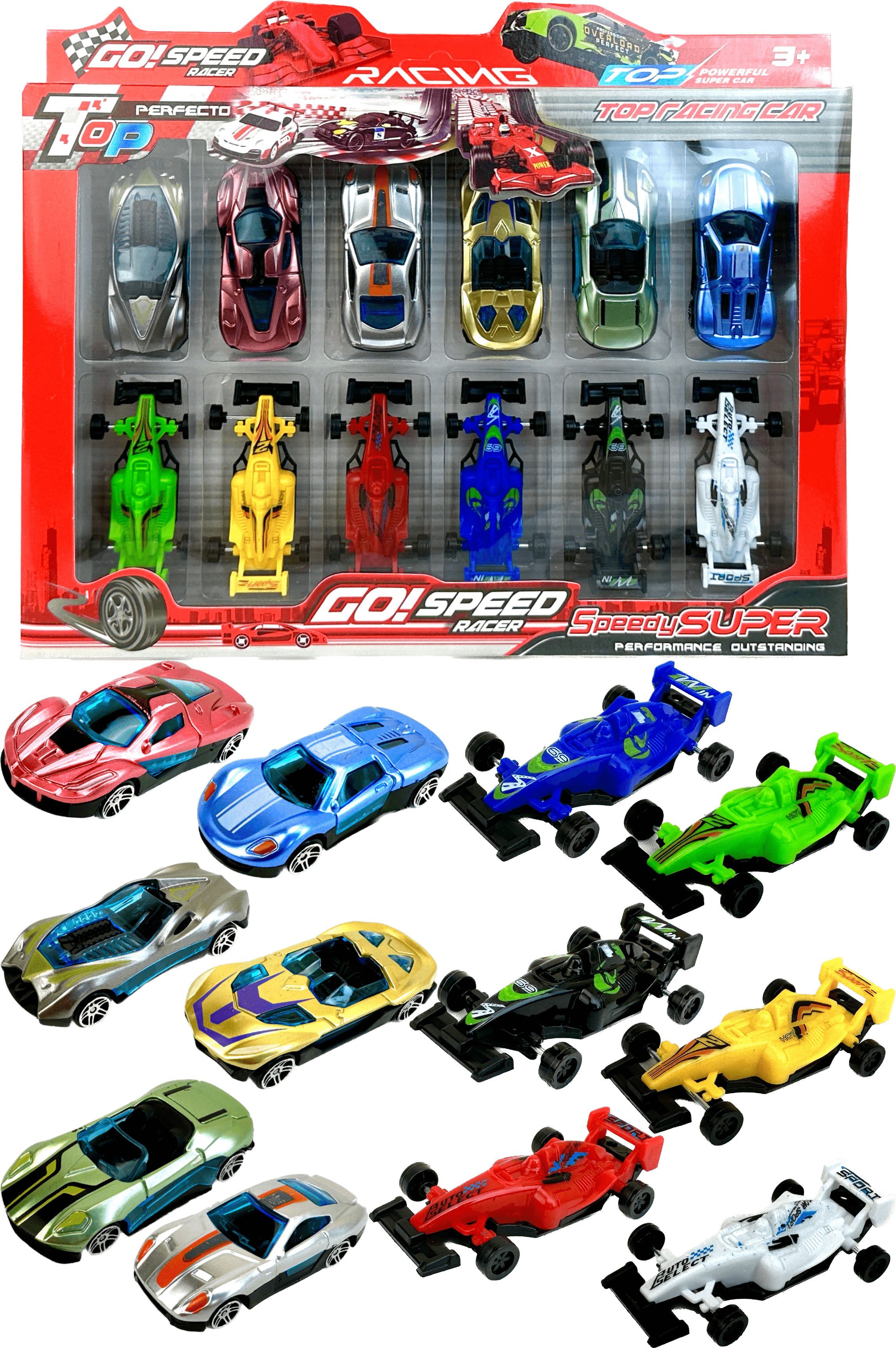 Набор машинок Yako Toys Speed Racer, 12 машинок, 29х23х3 см стартовые очки mad wave racer sw m0455 03 0 03w голубой