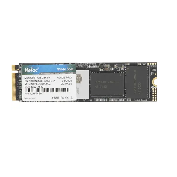 

Внешний SSD диск Netac N950E Pro 500 ГБ (NT01N950E-500G-E4X), Черный, N950E Pro