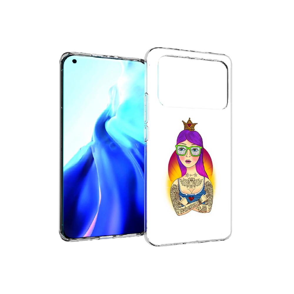 

Чехол MyPads Tocco для Xiaomi Mi 11 Ultra девушка в татуировках с короной, Прозрачный, Tocco