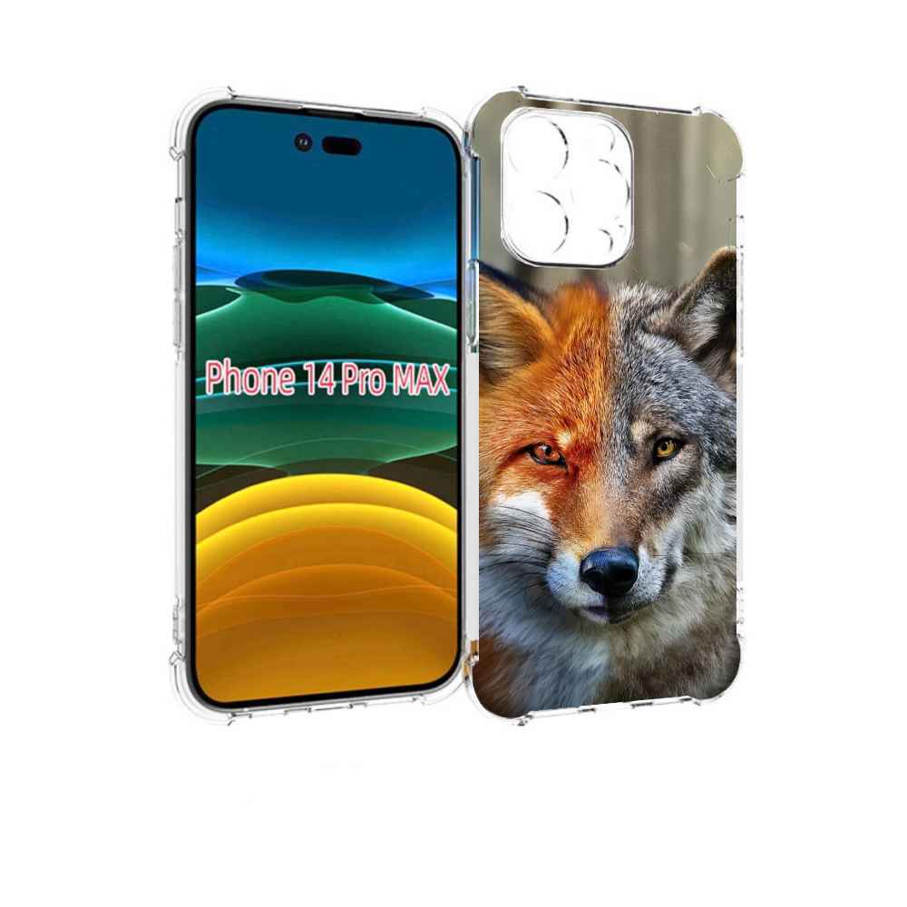 

Чехол MyPads волк-лиса для iPhone 14 Pro Max, Прозрачный, Tocco