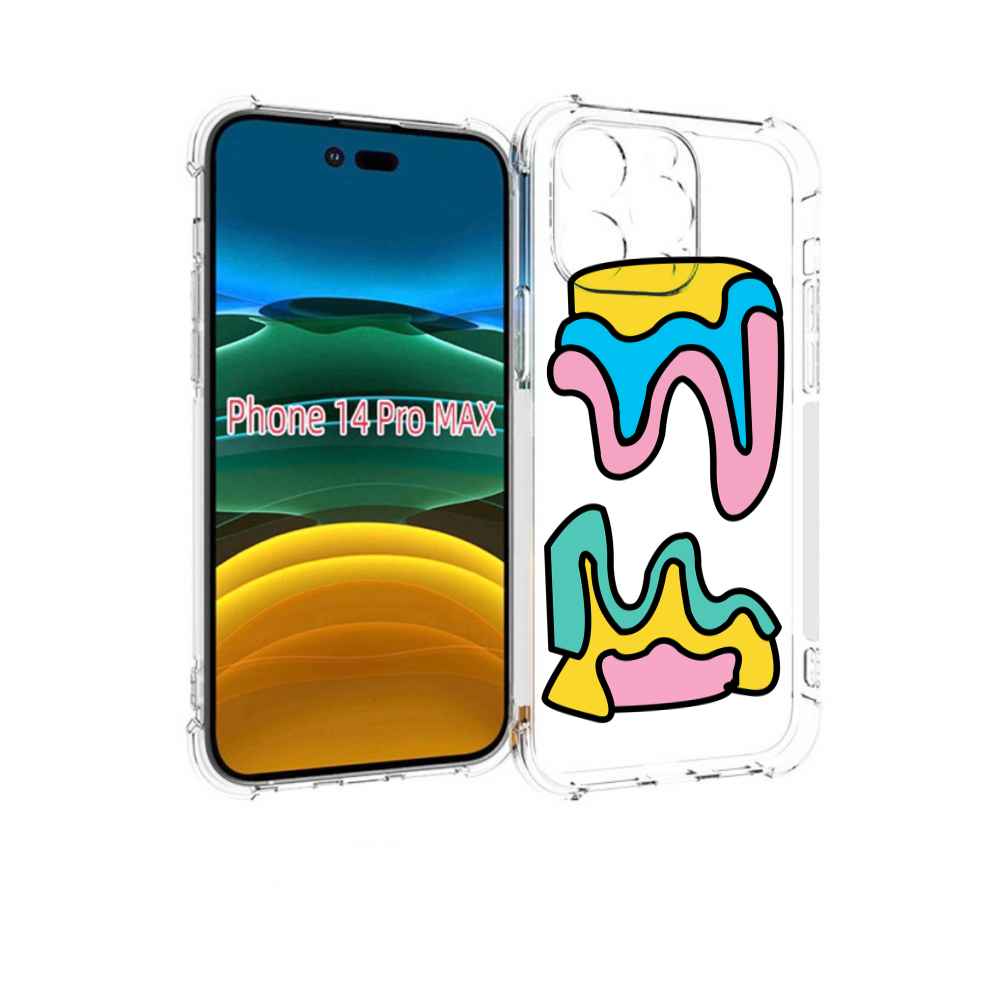 

Чехол MyPads вытекающая-абстракция для iPhone 14 Pro Max, Прозрачный, Tocco