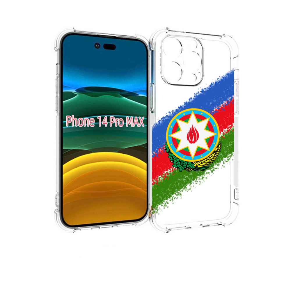 

Чехол MyPads герб флаг Азербайджана для iPhone 14 Pro Max, Прозрачный, Tocco