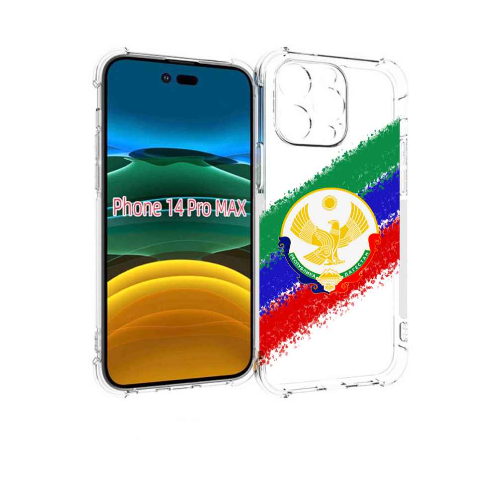 

Чехол MyPads герб флаг Дагестана для iPhone 14 Pro Max, Прозрачный, Tocco