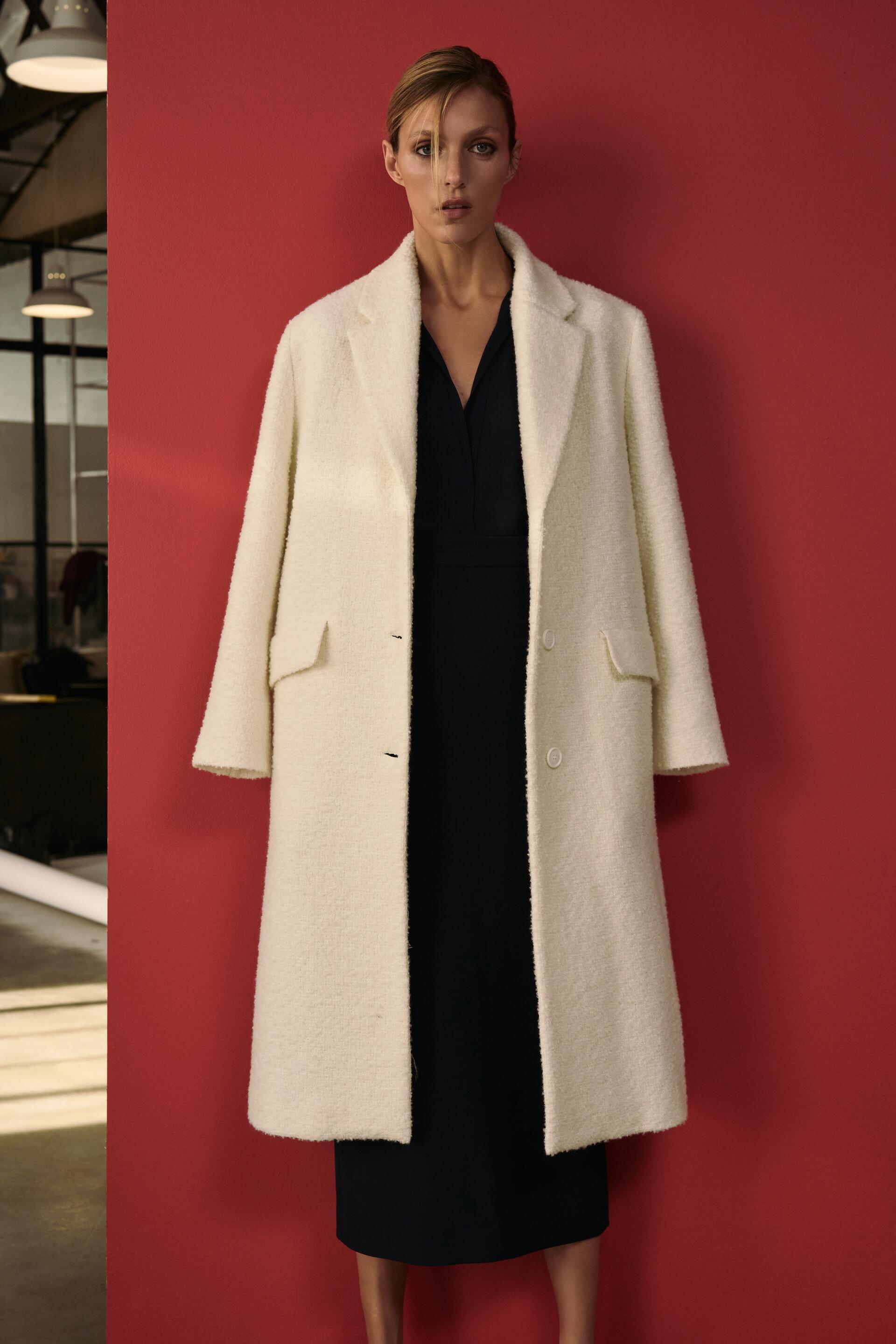 

Пальто женское ZARA 08471449 белое S, 08471449