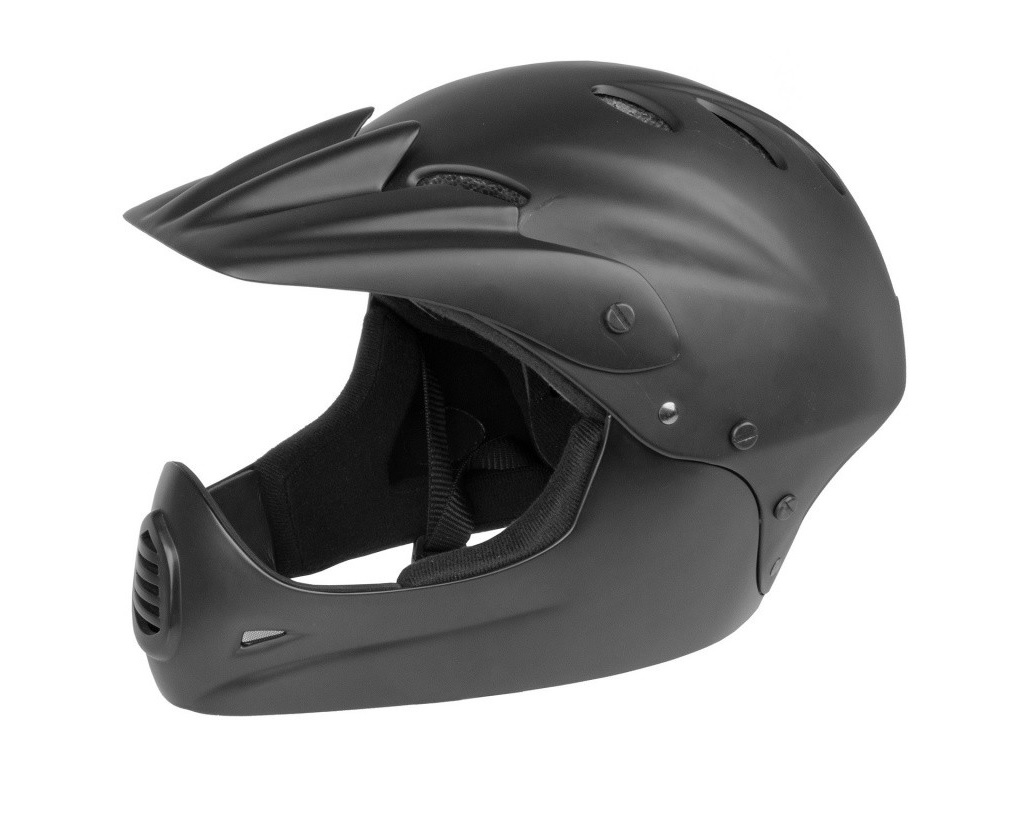 Шлем велосипедный M-WAVE Freeride/DH/BMX FullFace ABS hard shell, 17, 58-61, L черный мат