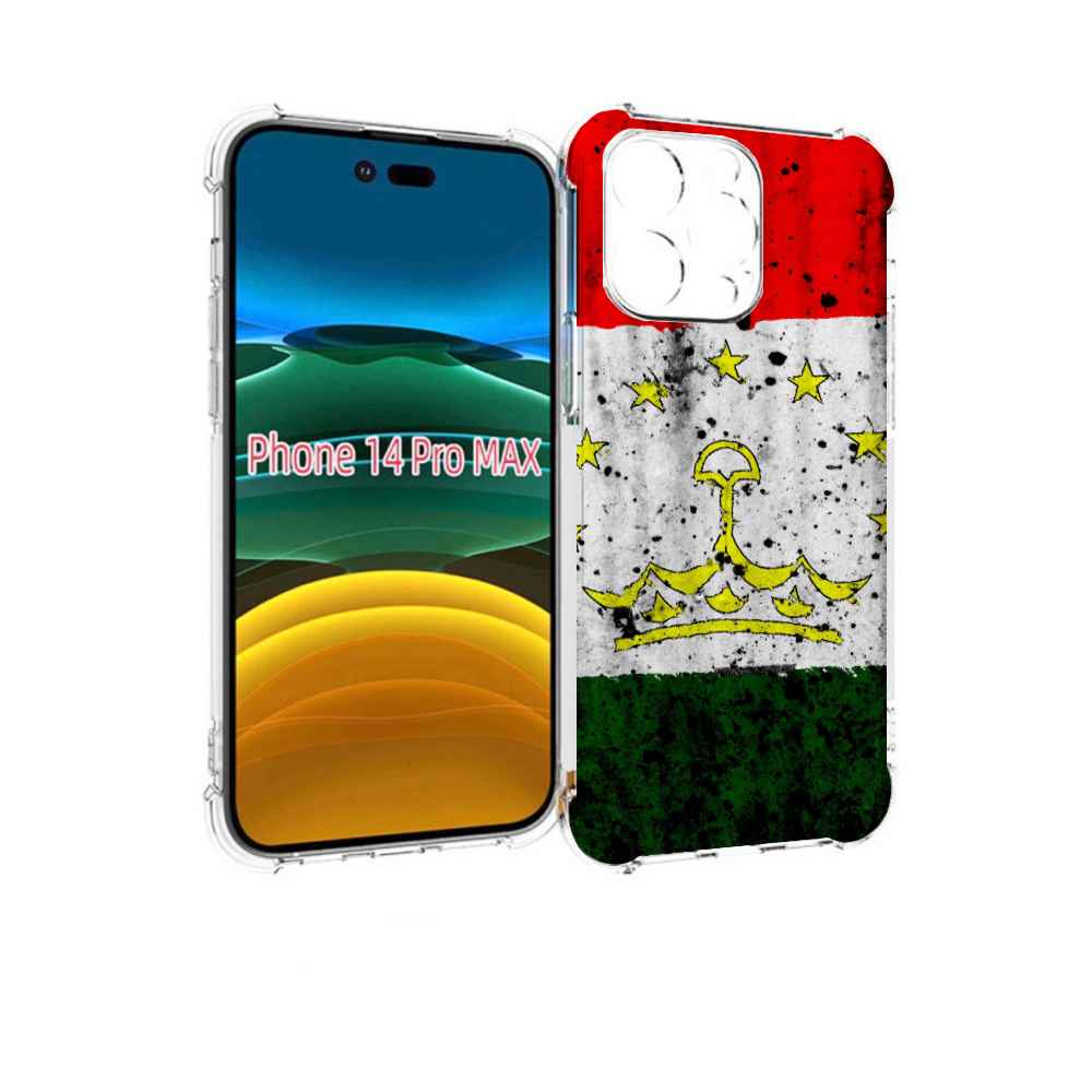 

Чехол MyPads герб флаг таджикистан для iPhone 14 Pro Max, Прозрачный, Tocco
