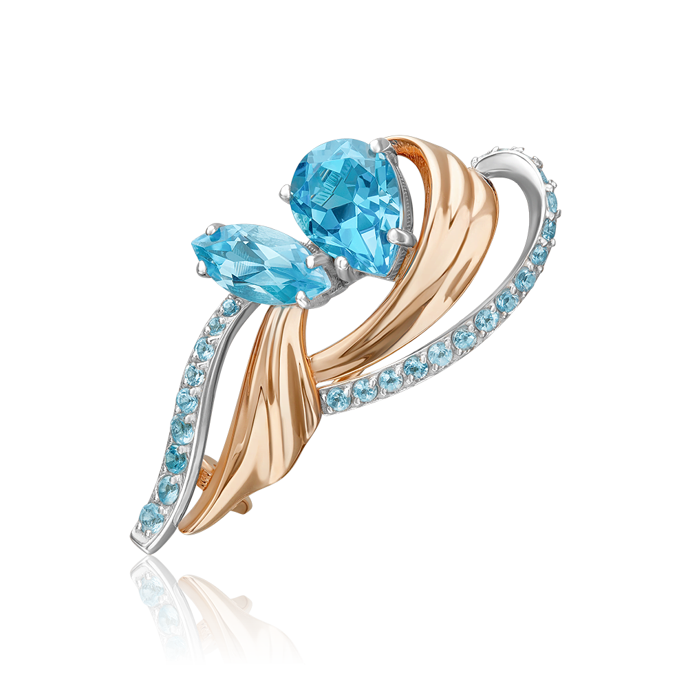

Брошь из золота PLATINA jewelry 04-0285-00-201-1111, топаз, 04-0285-00-201-1111