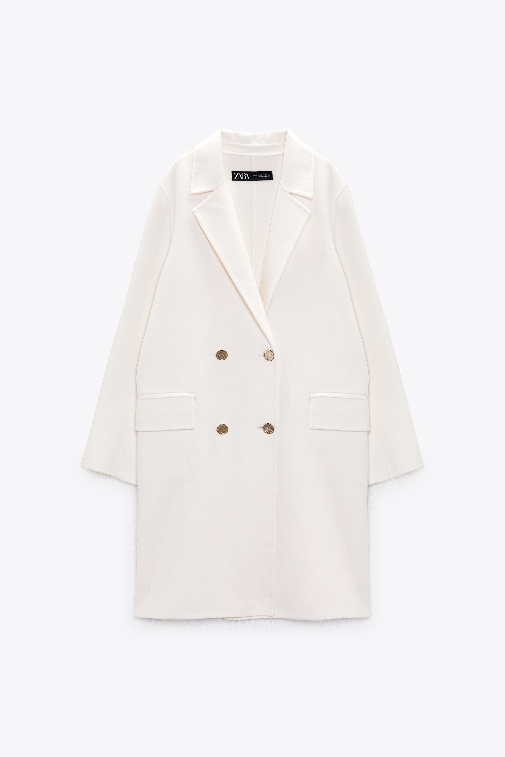 

Пальто женское ZARA 08491227 белое M (доставка из-за рубежа), 08491227