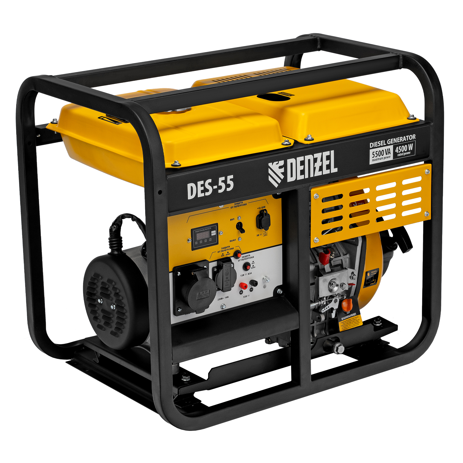 Дизельный генератор DENZEL DES-55, 5,5 кВт, 230 В, 11 л 94413