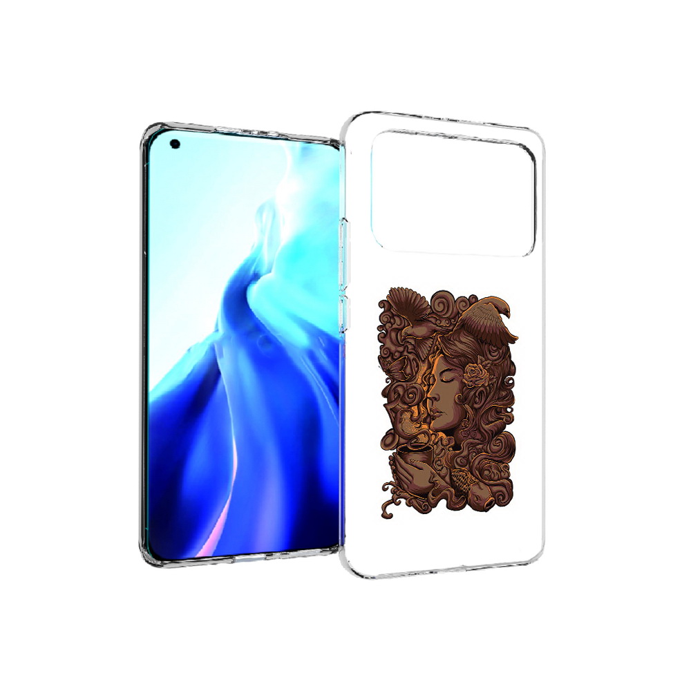 

Чехол MyPads Tocco для Xiaomi Mi 11 Ultra девушка с длинными волосами абстракция, Прозрачный, Tocco