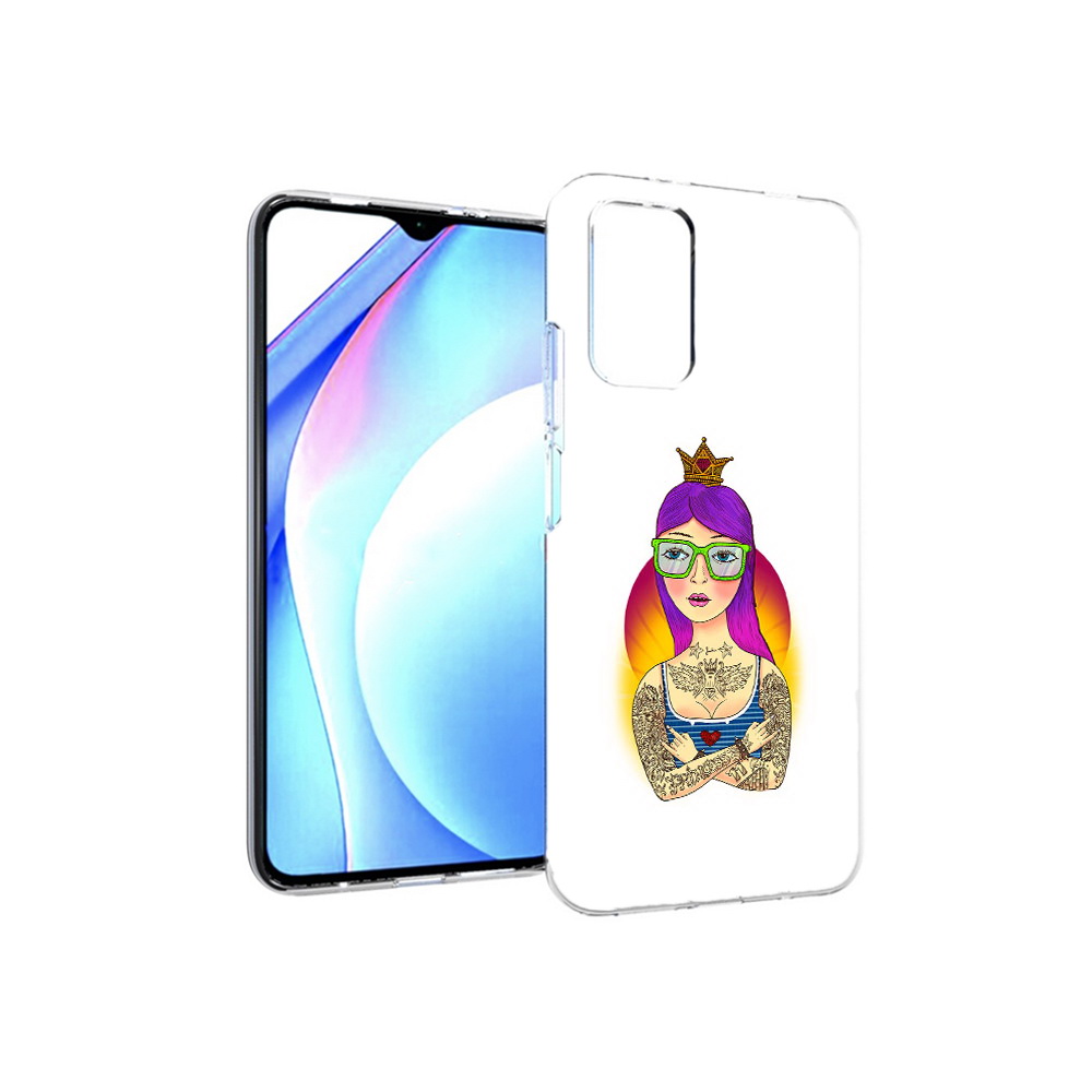

Чехол MyPads Tocco для Xiaomi Redmi 9T девушка в татуировках с короной (PT226951.281.305), Прозрачный, Tocco