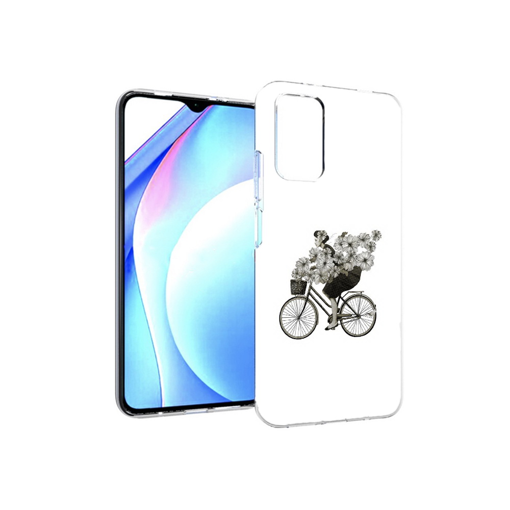 Чехол MyPads Tocco для Xiaomi Redmi 9T девушка на велосипеде с цветами (PT226951.281.307)