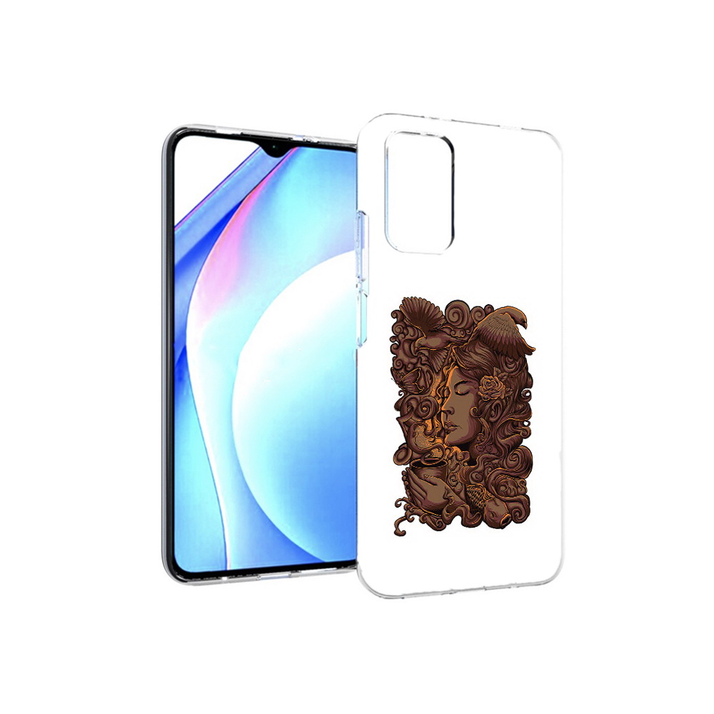 

Чехол MyPads Tocco для Xiaomi Redmi 9T девушка с длинными волосами абстракция, Прозрачный, Tocco