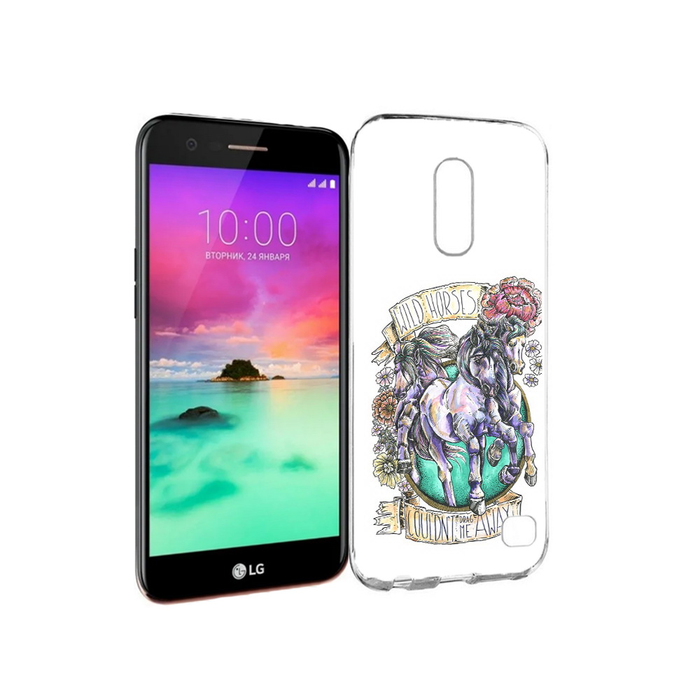 

Чехол MyPads Tocco для LG K10 (2017) рисунок коней в цветах (PT53386.73.582), Прозрачный, Tocco