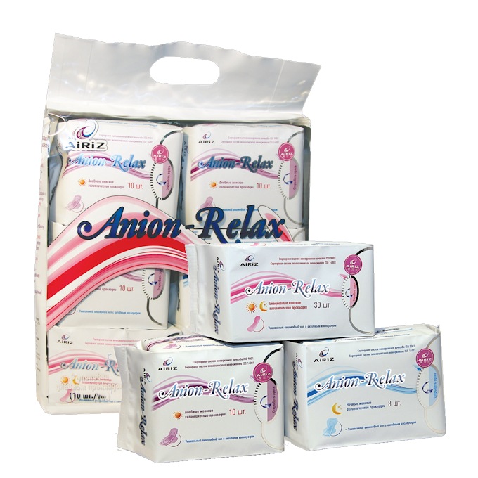 Женские прокладки Тяньши с озоном и анионами Anion-Relax AIRIZ  6 уп.