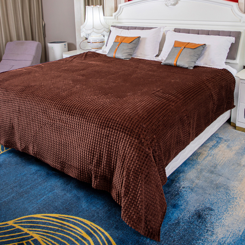 

Плед Dilya Home 200х220 см коричневый, 2