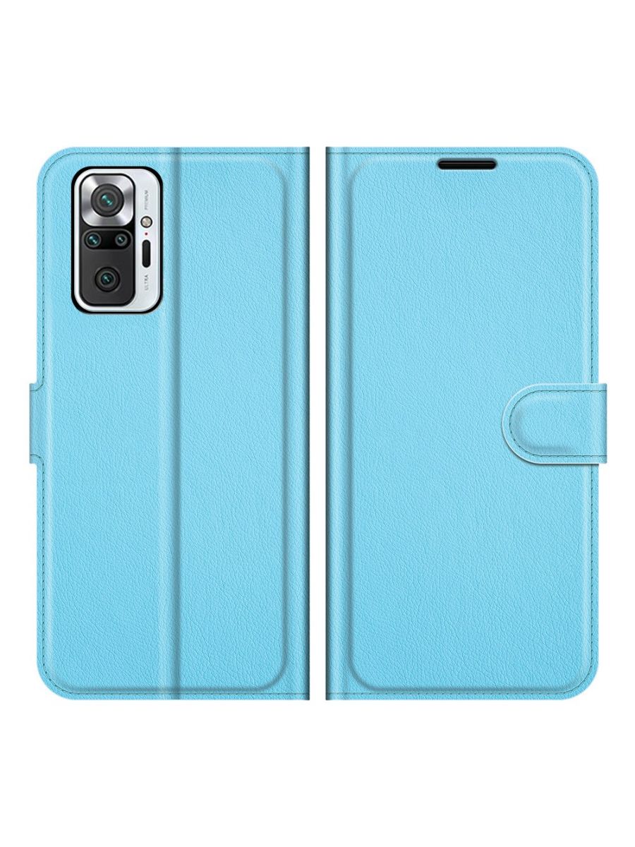 

Чехол Wallet для смартфона Xiaomi Redmi Note 10 Pro голубой