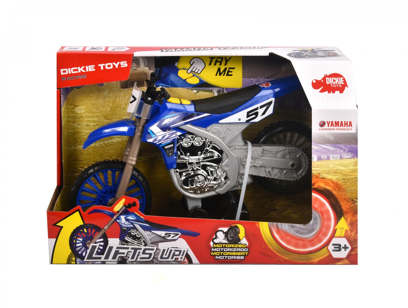 Dickie Toys Мотоцикл Yamaha YZ моторизированный, 26 см