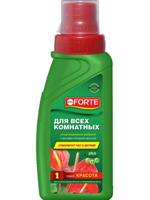 Жидкое минеральное удобрение для всех комнатных растений Bona Forte флакон 285 мл