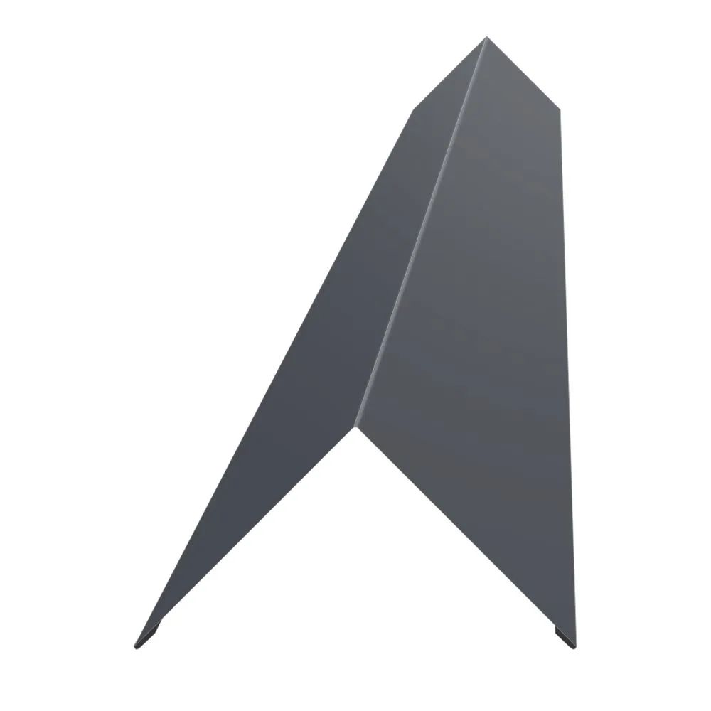 

Конёк плоский, кровельный, металл. 10*10*125 см. серый RAL 7024 планка конька, 4 шт., Конёк плоский, кровельный, металлический прямой, планка конька.