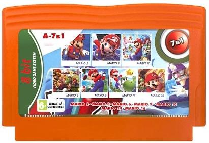 Картридж Сборник игр 7 в 1 A-7в1 Mario (Все Марио) (8 bit)